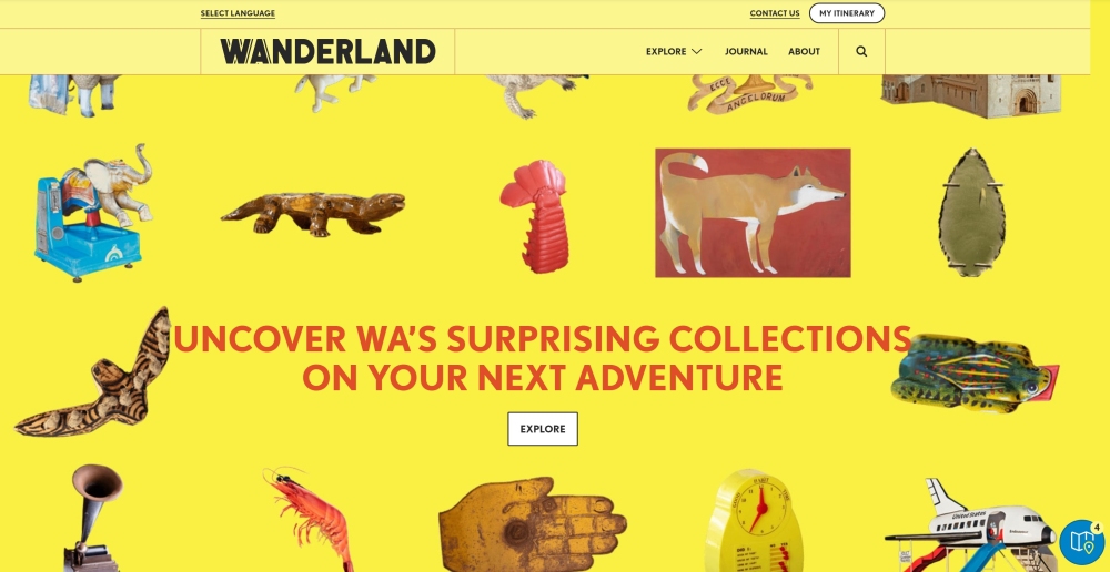 Wanderland homepage screenshot
